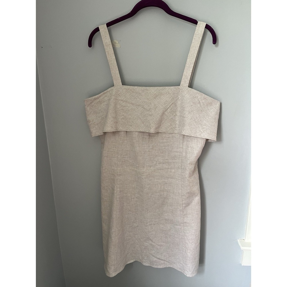 Banana Republic Women's A-Line Mini Dress Size 10 Oatmeal Beige Lined Sleeveless